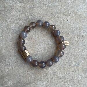 Grey and Gold Beaded Bracelet